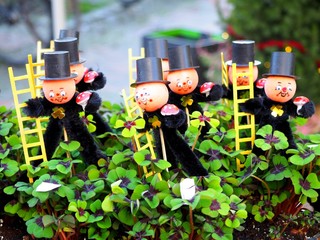 Gl&uuml;cksbringer zum kommenden Jahreswechsel :) Schornsteinfeger und 4-Bl&auml;ttriger Klee.