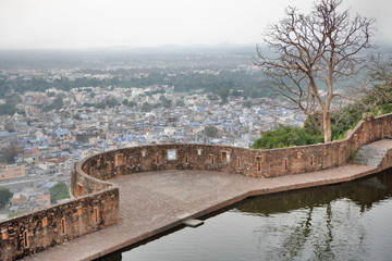 An over view of Chittorgarh town from Chittorgarh Fort, Rajasthan, India