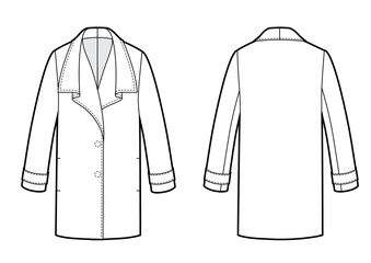 womans coat scarf collar bw sketch © Olesya