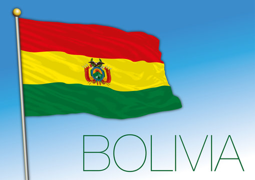 Bolivia official flag, vector illustration, south america