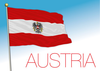Austria official national flag, vector illustration