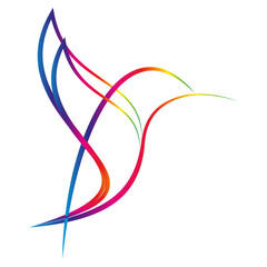 Kolibri farbig, Kolibri, Tier, Vogel, Logo