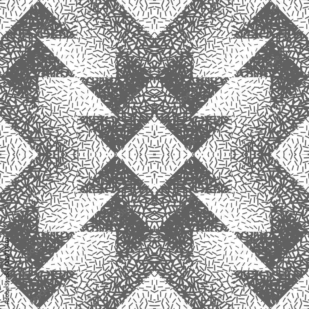Poster abstract seamless pattern of geometric shapes with texture. optical illusion of the volume and depth