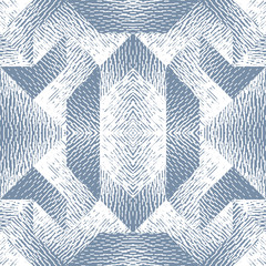 Abstracte naadloze patroon van geometrische vormen met textuur. Optische illusie van het volume en de diepte van het beeld.