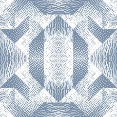 Deurstickers 3D Abstracte naadloze patroon van geometrische vormen met textuur. Optische illusie van het volume en de diepte van het beeld.