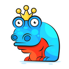 Illustration Of A Smiling Frog Suitable For Greeting Card, Poster Or T-shirt Printing.