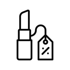 black Friday related to lipstick on percentage in vector lineal style