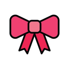 black Friday relate to gift ribbon or gift tie in vector filled style