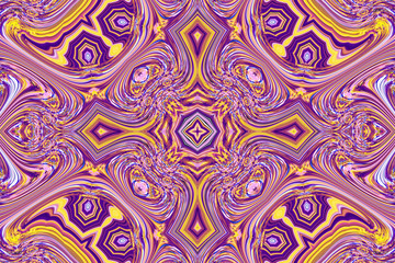 Four sided star abstract occultic mystic vibrant mandala.