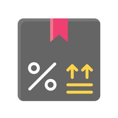 black friday related to gift box and percentage vector with flat design