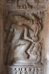 Cave 2 : Vishnu in Boar incarnation ( Varaha ) Badami Caves, Bijapur district, Karnataka, India