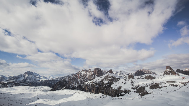 Beautiful autumn landscape in the Dolomites mountains, Italy.