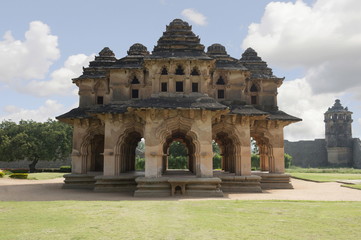 Fototapeta premium Lotus Mahal, General view of Facade, Hampi Monuments, Karnataka , India