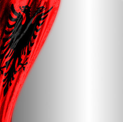 Flag of Albania on gray gradient background