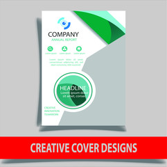 Cover design template for annual report. Abstract modern vector illustration. Cover presentation on a4. Abstract presentation templates. Flyer text font. Ad flyer text. White a4 brochure cover design