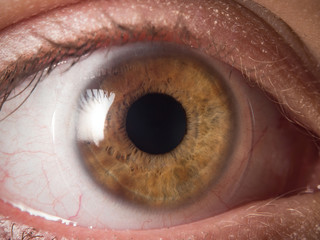 close up of human eye pupil
