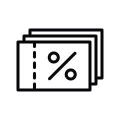 tickets and discount tag related to black friday vector in lineal style