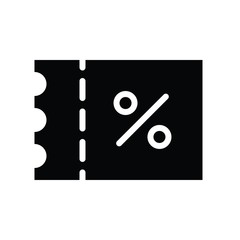 ticket and percentage tag related to black friday vector with solid design