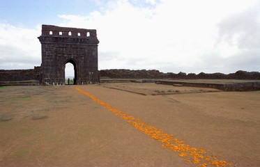 Fototapeta na wymiar Nagarkhana at Raigad fort, Maharashtra, India