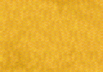 背景：青海波 市松模様 波 海 市松 伝統 和風 和柄 図案 壁紙 テクスチャー 橙 オレンジ 屏風