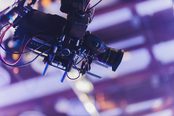 Obraz na płótnie Canvas Telescopic crane with a video camera attached.
