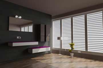 Bathroom home interiors, original 3d rendering and models