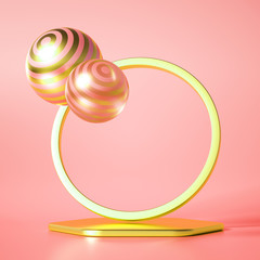 Beautiful background with geometric shape. 3d illustration, 3d rendering.