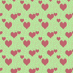 red and green seamless pattern hearts valentine's day template background. can be used as wrapping paper, background, fabric print, web page backdrop, wallpaper