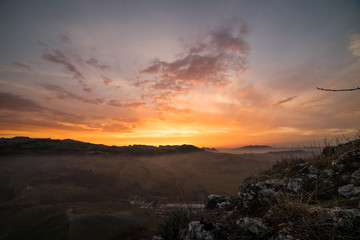 Landscape in San Marino with view to Marecchia valley