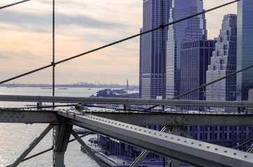 Cable construction, Brooklyn Bridge, New York City, Manhattan