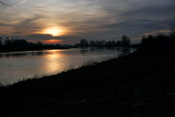 sunset over the lake