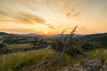Landscape in San Marino with view to Marecchia valley