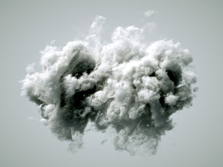 Cloud isolated, steam, smoke. 3d illustration, 3d rendering.