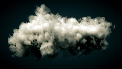 Cloud isolated, steam, smoke. 3d illustration, 3d rendering.
