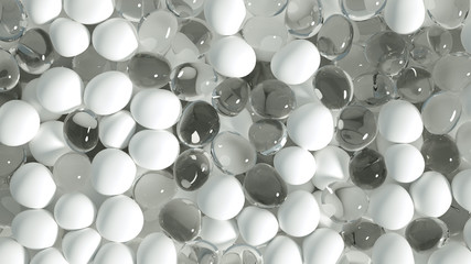 Beautiful background with beads, particles and simulation. 3d illustration, 3d rendering.