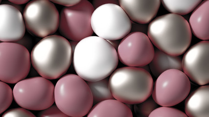 Beautiful background with beads, particles and simulation. 3d illustration, 3d rendering.