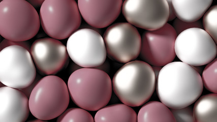 Beautiful background with beads, particles and simulation. 3d illustration, 3d rendering.