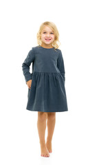 Fototapeta premium Cute little girl, full length studio portrait