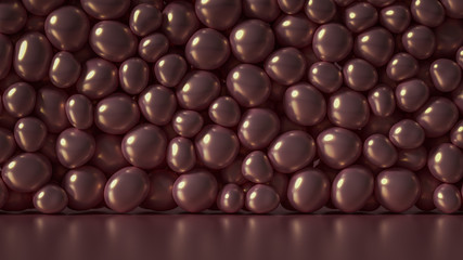 Beautiful background with beads, particles and simulation. 3d illustration, 3d rendering.