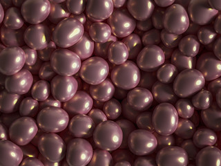 Beautiful background with beads, particles and simulation. 3d illustration, 3d rendering.