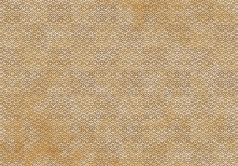 背景：青海波 市松模様 波 海 市松 伝統 和風 和柄 図案 壁紙 テクスチャー 茶 ブラウン 屏風