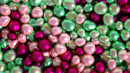 Beautiful background with beads, particles and simulation. 3d illustration, 3d rendering.