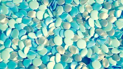 Beautiful background with beads, particles and simulation. 3d illustration, 3d rendering.