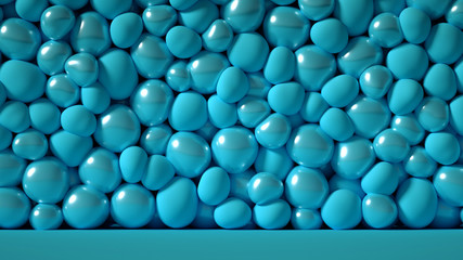 Beautiful background with beads, particles and simulation. 3d illustration, 3d rendering.