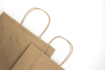  folded paper bags on a white background