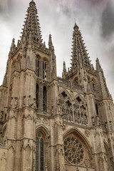 Fototapeta na wymiar Towers of the gothic cathedral of Burgos