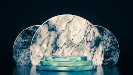 Beautiful, elegant, abstract background with metal and the texture of stone, marble and granite. 3d illustration, 3d rendering.