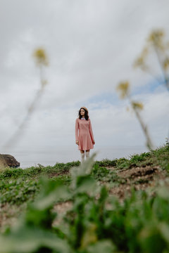 Lonely girl in nature