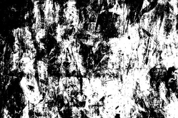 Aged wall texture. Grainy messy overlay of empty, aging, scratched wall. Grunge rough dirty background. Vector Illustration. Black isolated on white background. EPS10.