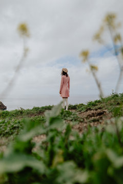 Backside of girl in nature